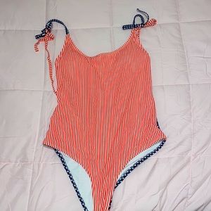 Aerie American Eagle Seersucker 4th of July Gingham One Piece Swimsuit